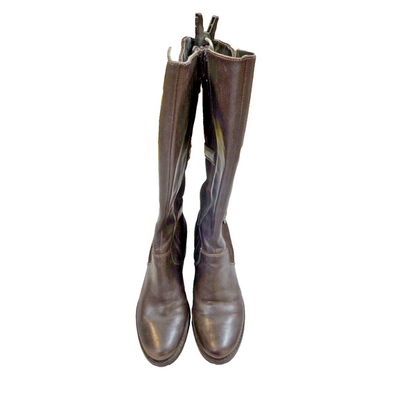 Ecco Women's Esmeralda Tall Moto Boots Size EU 36, US 5/5.5 Brown Leather Suede - Picture 3 of 8